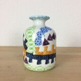 Multicolored geometric Italian vase, 80s