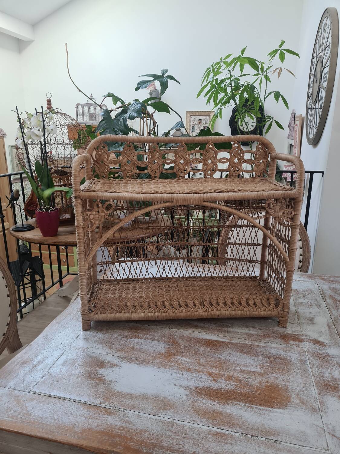 Rattan shelf