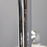 Art Deco chrome and sandblasted glass chandelier, Czechoslovakia, 1940s