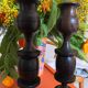 Pair of ebony candlesticks