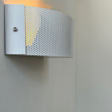 Vintage wall light, white lacquered metal, France 1980