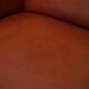 Majestic, luxurious set of 4 cognac-colored cowhide leather Art Deco design armchairs