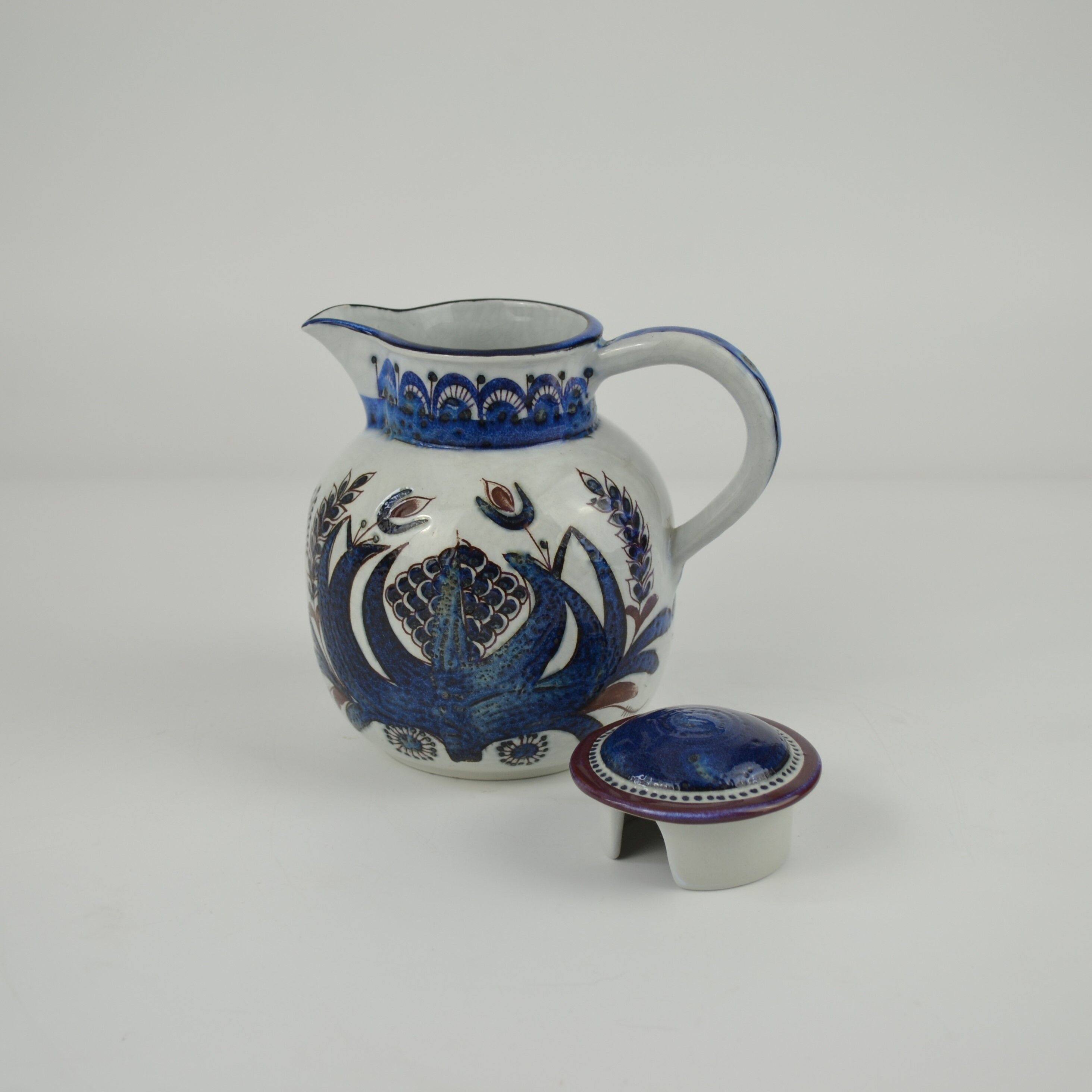 Pitcher with Earthenware lid Tenera series by Berte Jessen for Aluminia