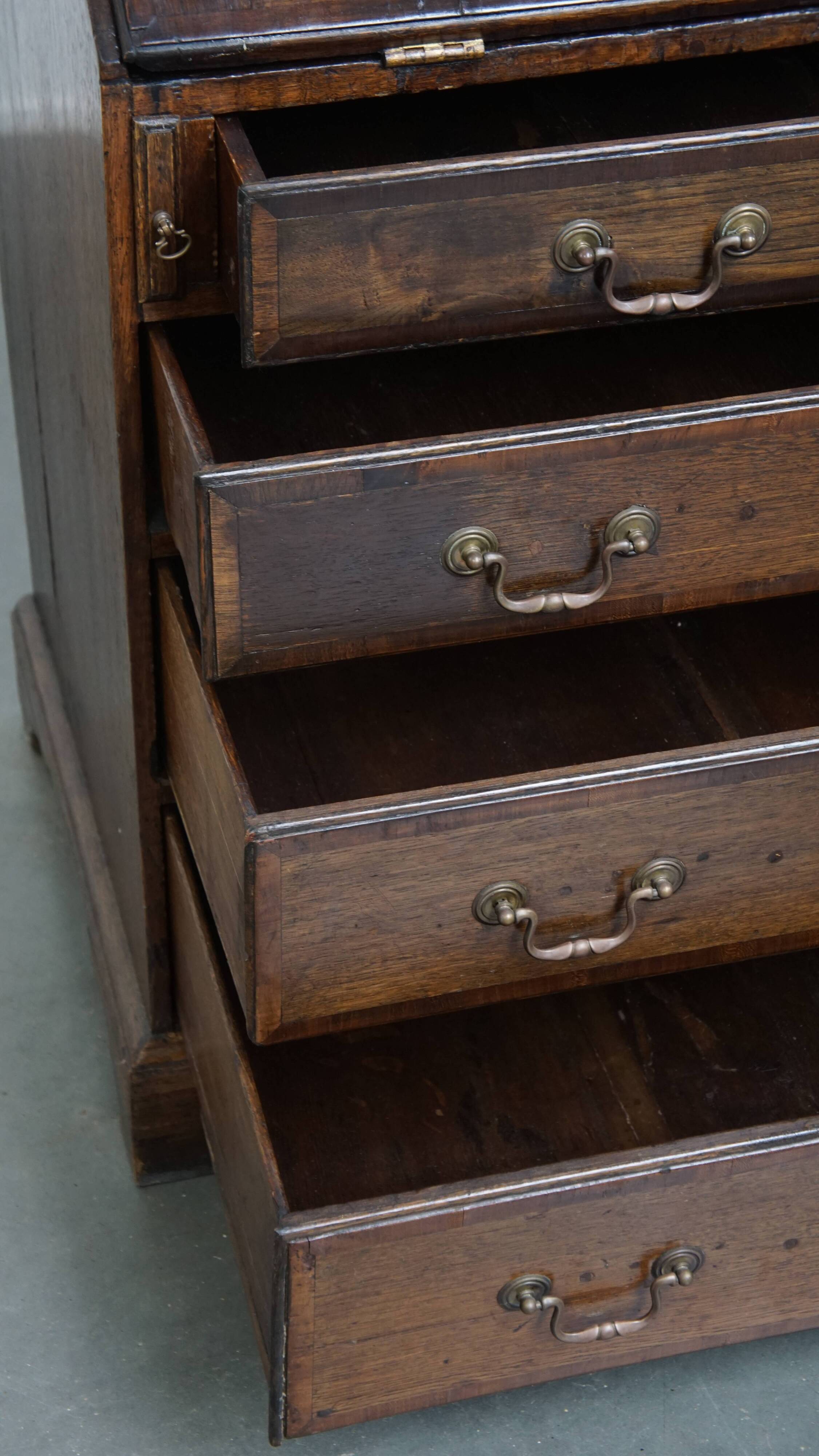 Antique English Oak Secretary / Chest of Drawers