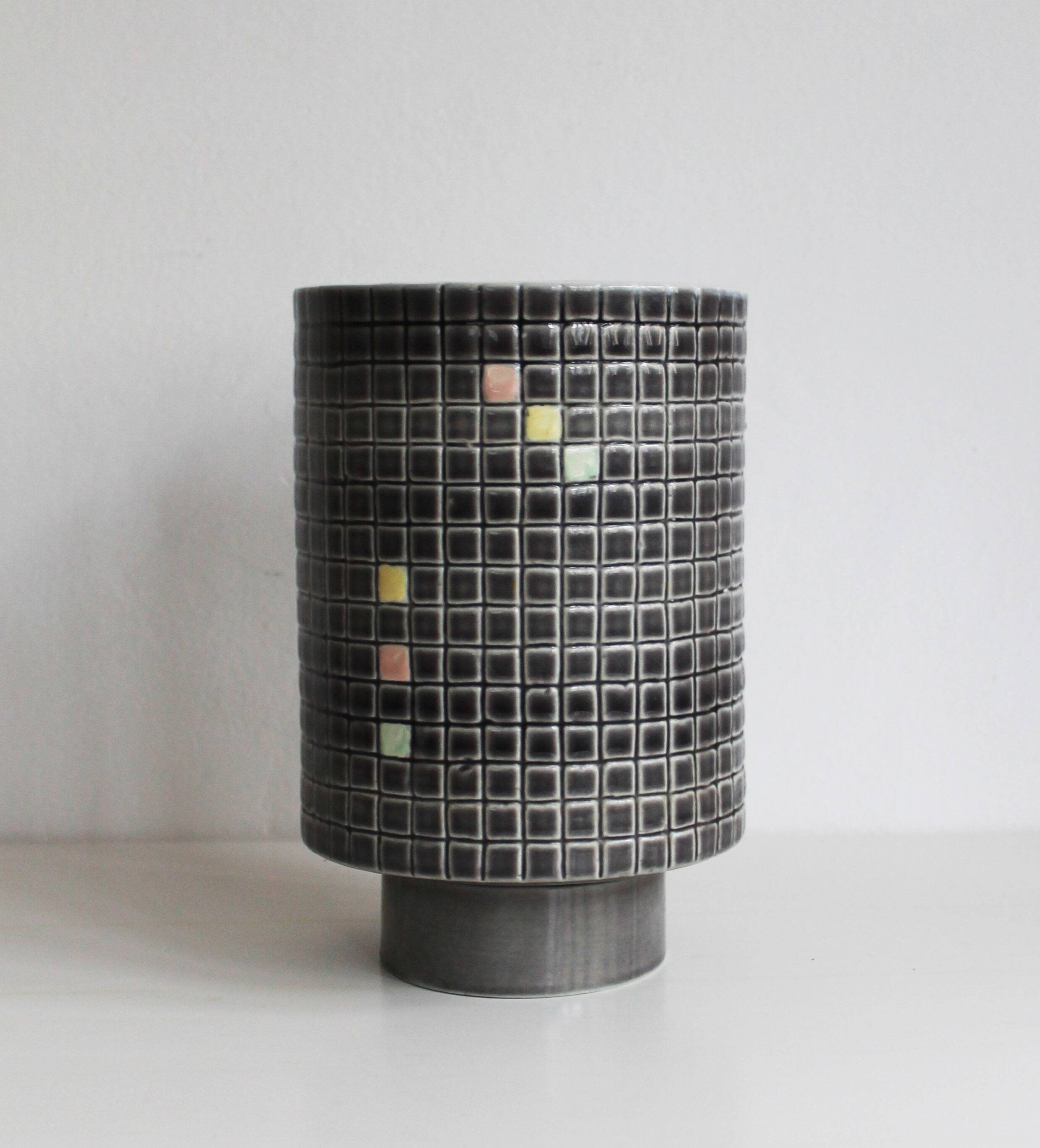 1960s Ceramic Mosaic Vase