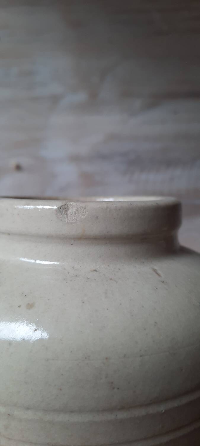 Old mustard pot Yvetot varnished stoneware