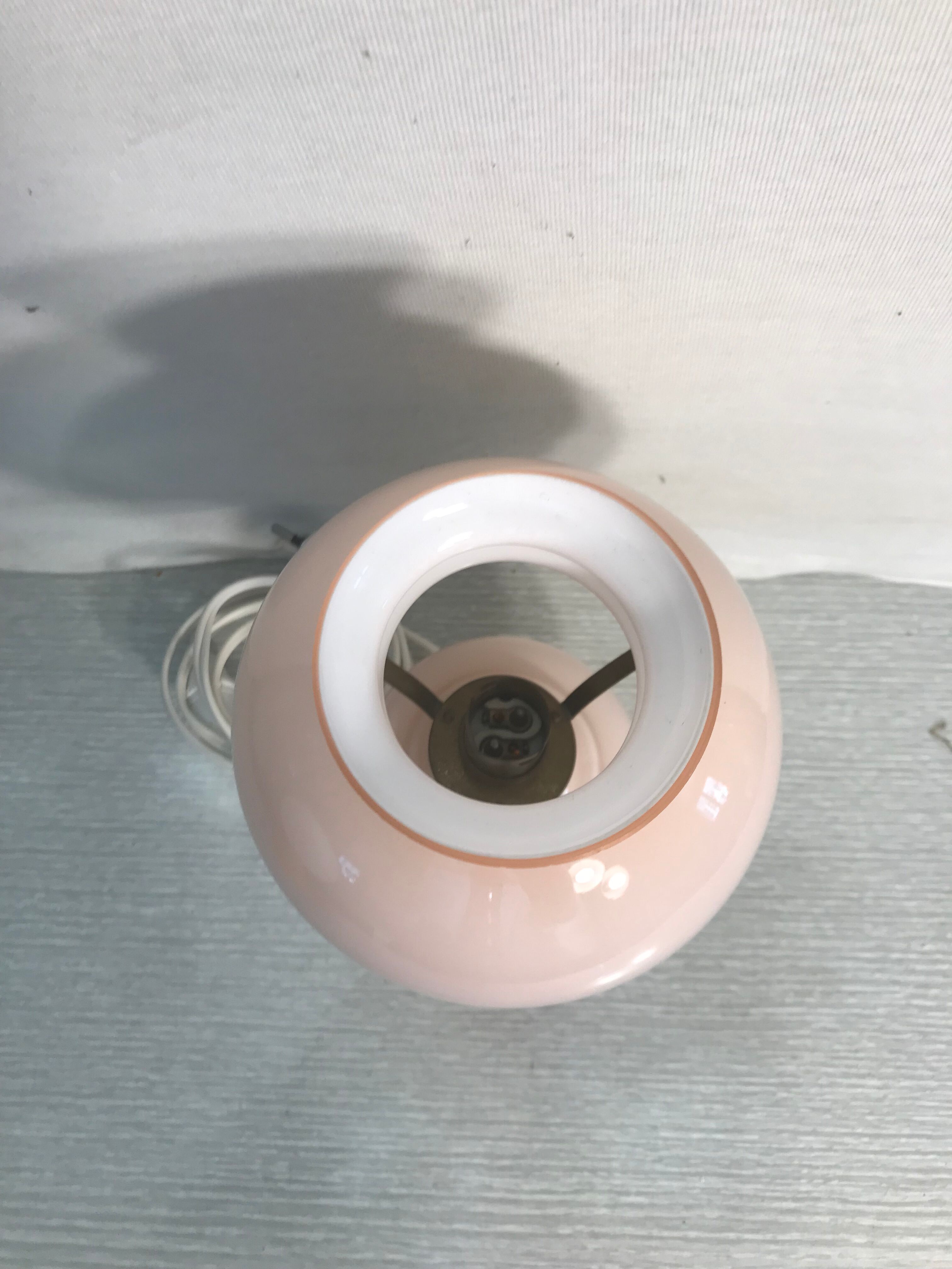 Old brass and opaline lamp