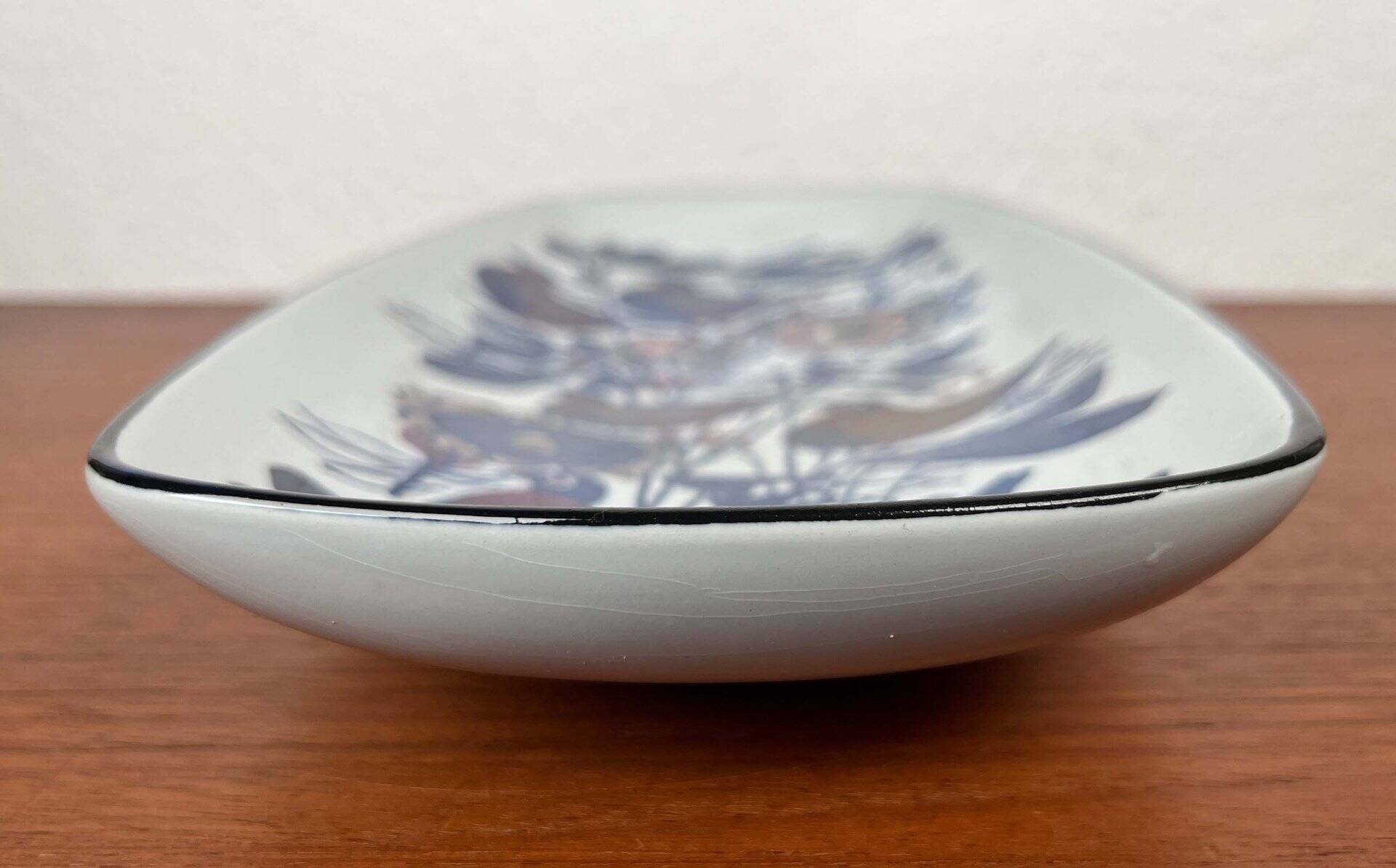 Mid-Century Modern Danish Porcelain Tenera Bowl with Bird Design by Kari Christensen for Aluminia Royal Copenhagen, 1960s