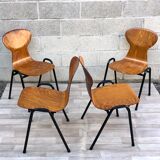 Lot of 4 chairs Ant Eromes 60s vintage