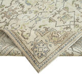 Handmade distressed oriental beige rug 202 cm x 296 cm