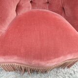 Fauteuil crapaud velours rose