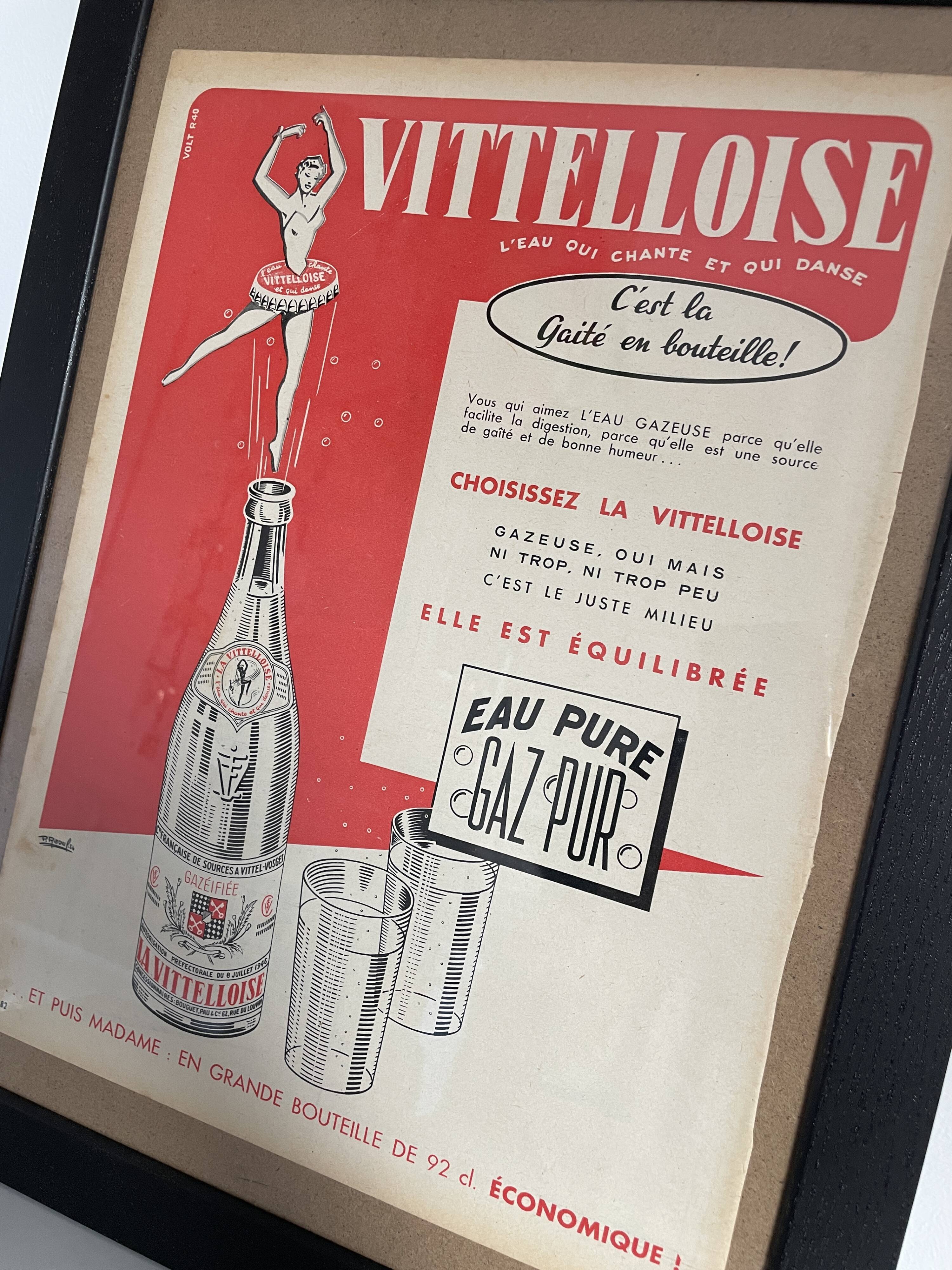 Vintage Advertising Vitelloise Paris Match 1954