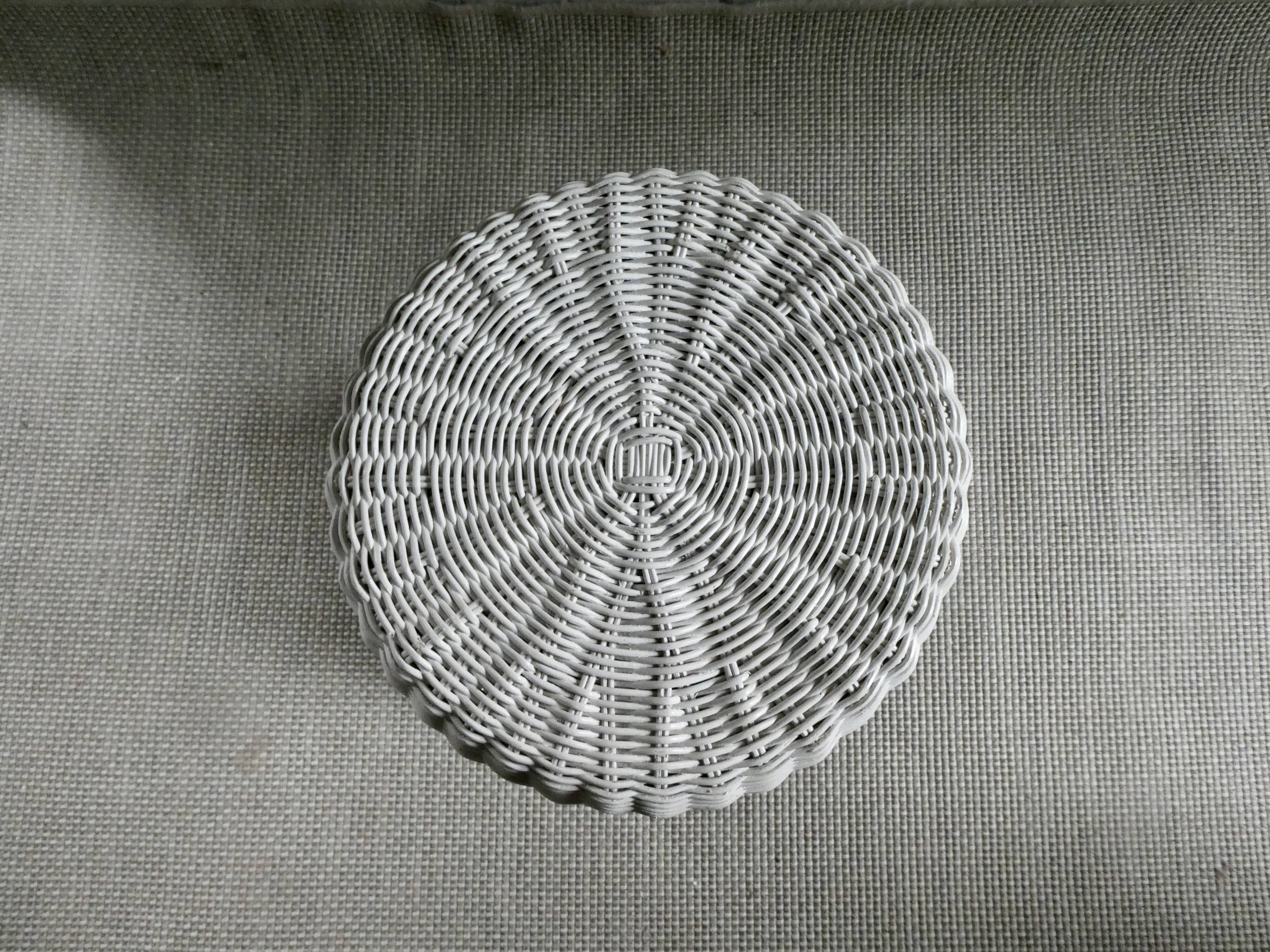 Rattan woven stool, champagne button shape