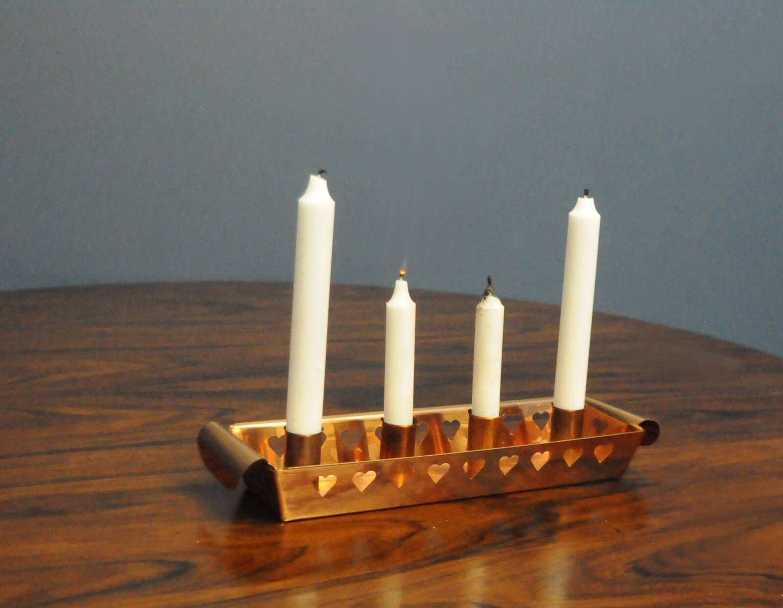 Bougeoir en cuivre pour 4 bougies