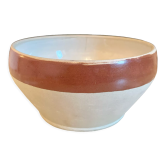 Flat bowl bowl in old Digoin stoneware