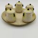 5 ceramic pots and tray Jean Maubrou Puisaye