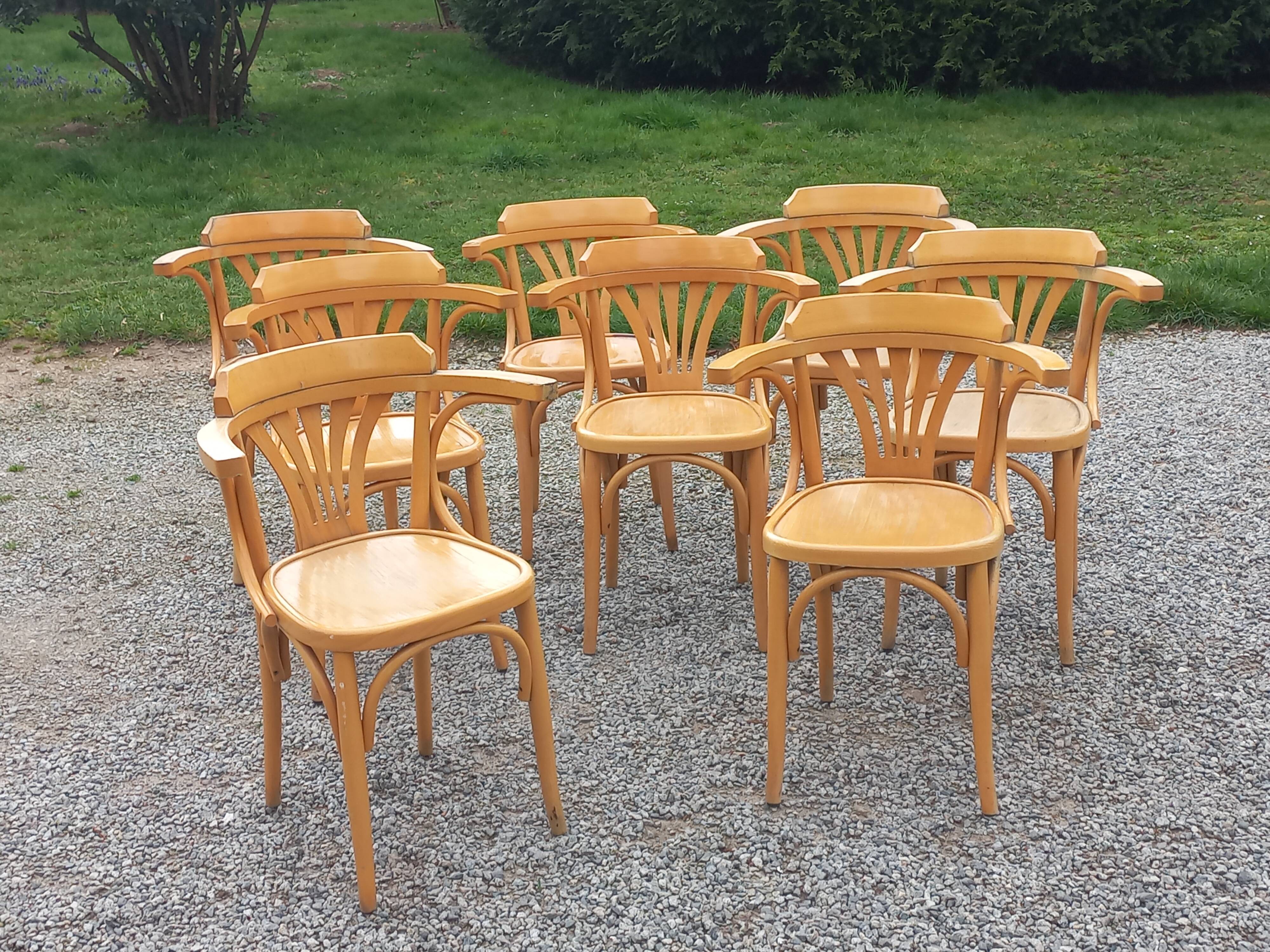 Set of 8 bistro chairs from the 50s/60