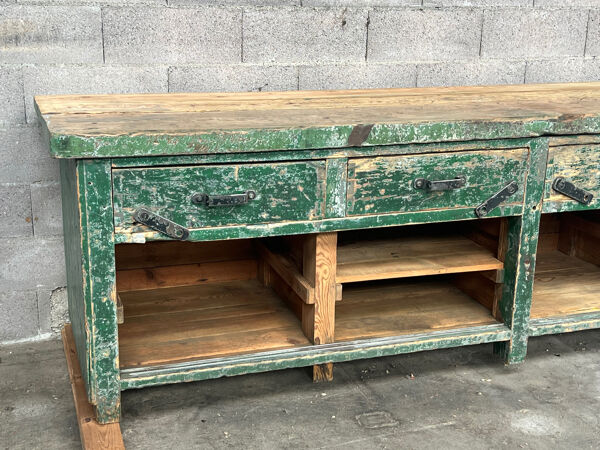 Établi industriel ancien