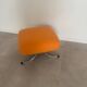 Pouf en tissu orange et métal tubulaire, 1970