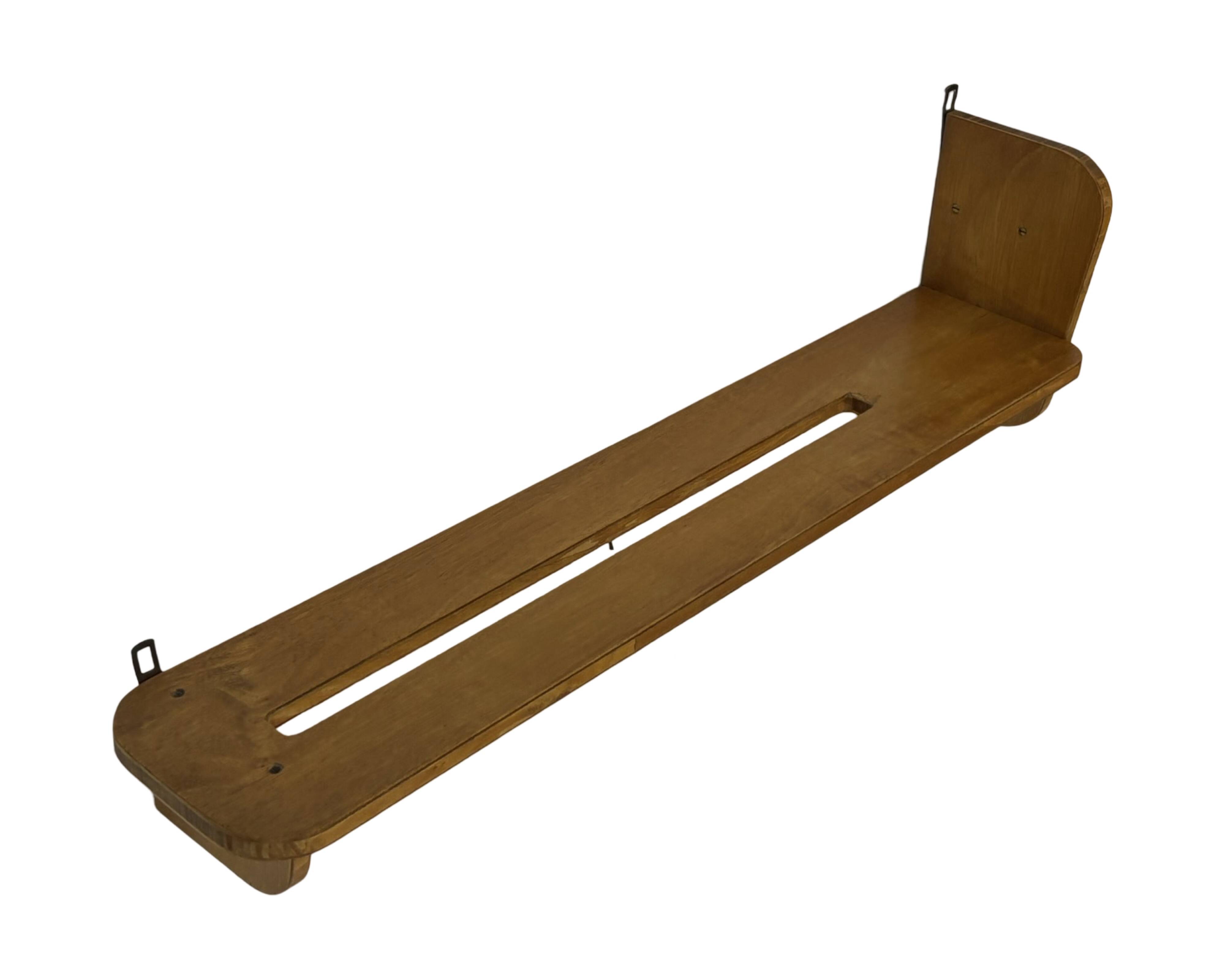 Vintage wooden wall shelve rack bookshelf in wood minimalist