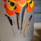 Painted frosted glass Art Deco vase