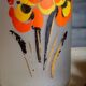Vase Art Déco en verre givré peint