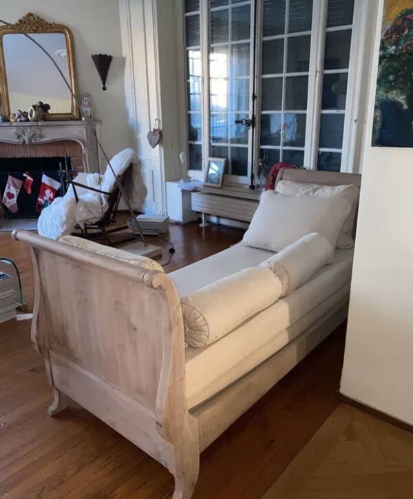 Méridienne / lit-canapé avec coussins, idéale pour une chambre,