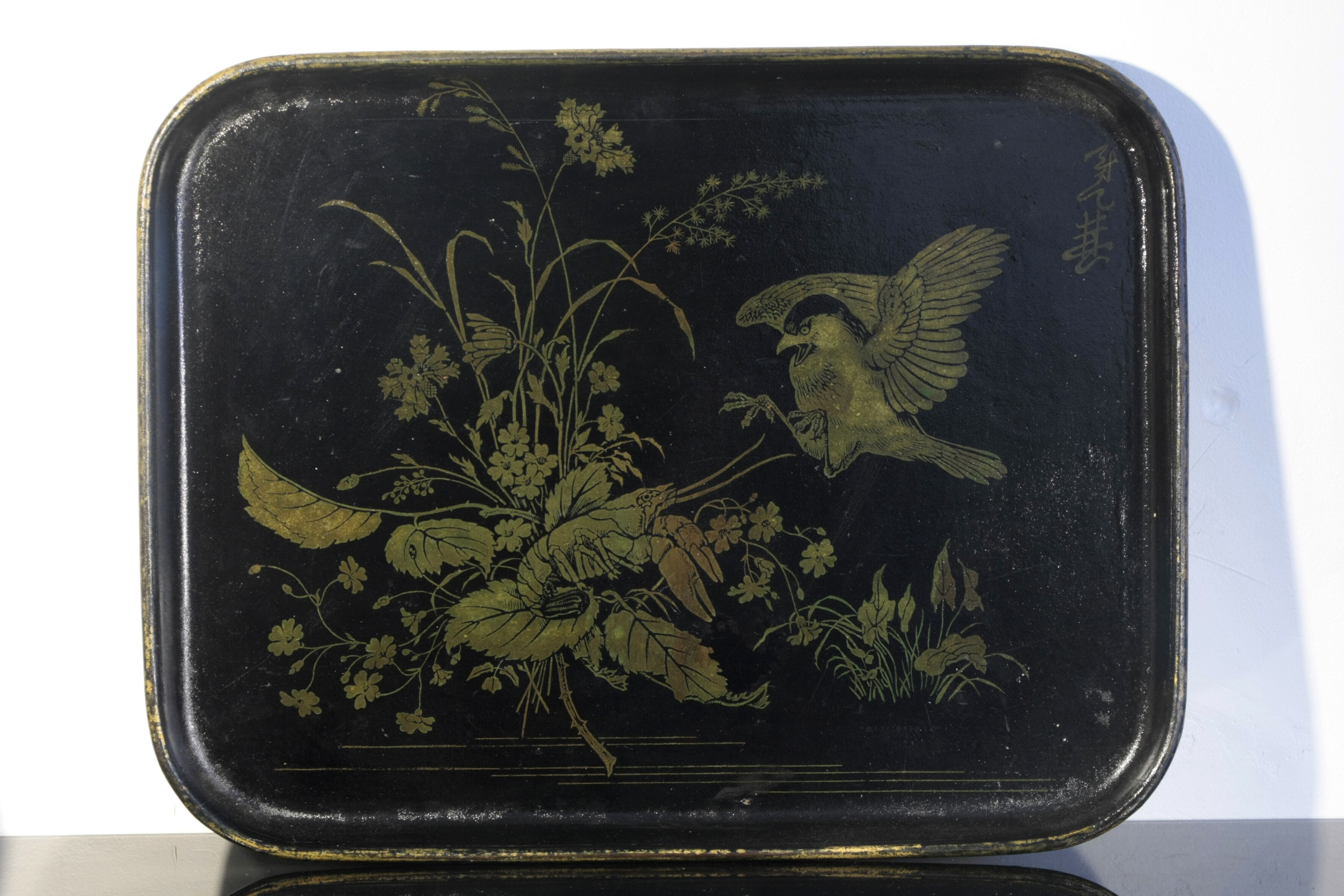 Napoleon III chinoiserie boiled cardboard tray