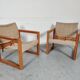 Pair of pine "safari" armchairs by Karin Mobring, 80s