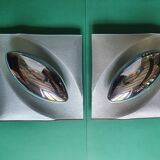 Pair of futuristic UFO wall lights