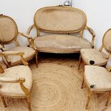 Louis XVI style living room in gilded wood