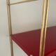 Modular vintage wall shelf, black and red metal circa 1960s