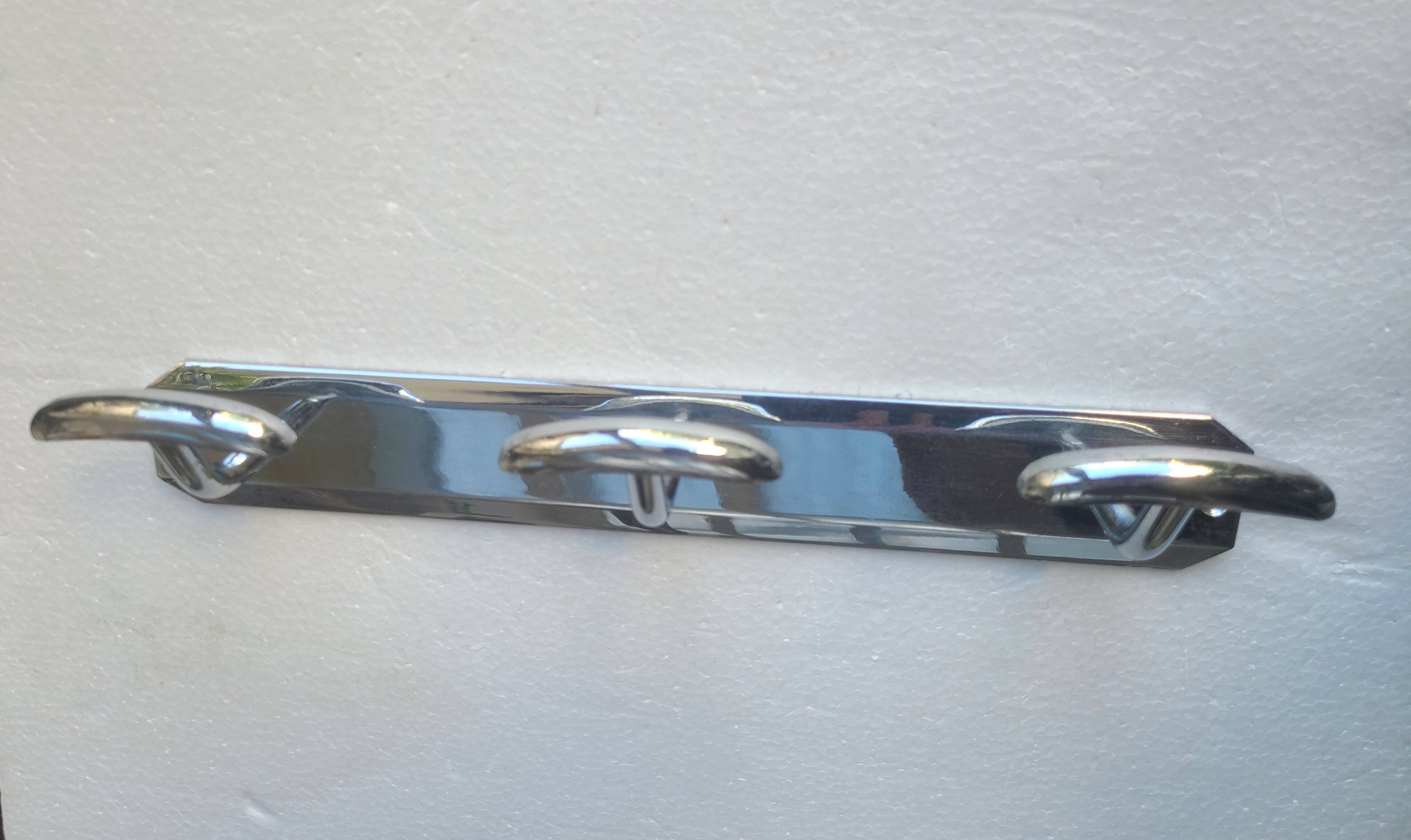 3-hook coat rack, chrome-plated, 60s