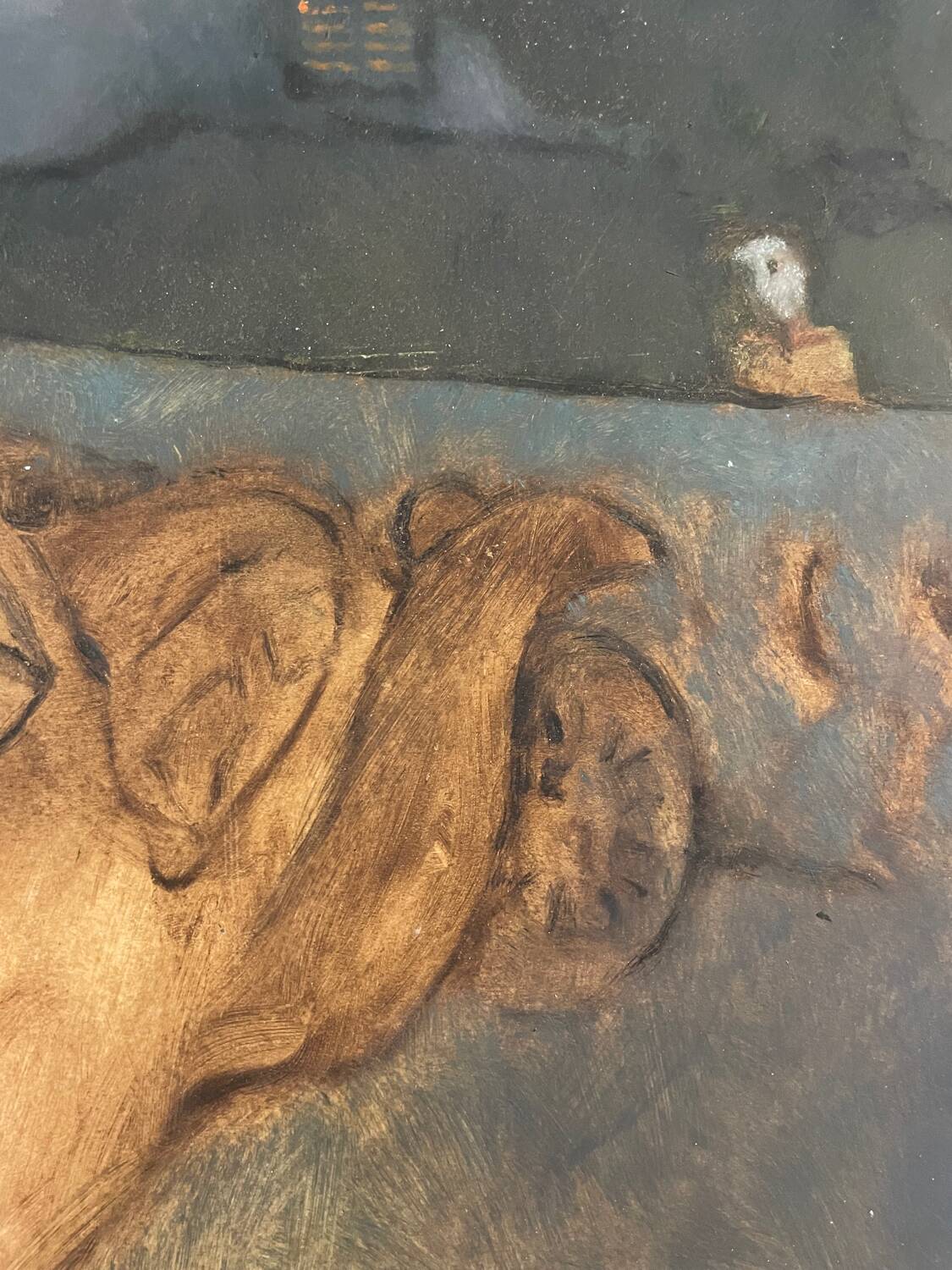 Painting of a person smoking 20th century