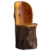 Modern primitive Swedish hand-carved pine stump chair, Wabi Sabi, 1960s
