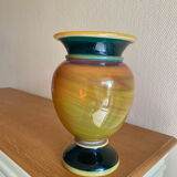 Antique marbled blown crystal vase