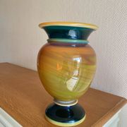 Ancien vase en cristal soufflé marbré