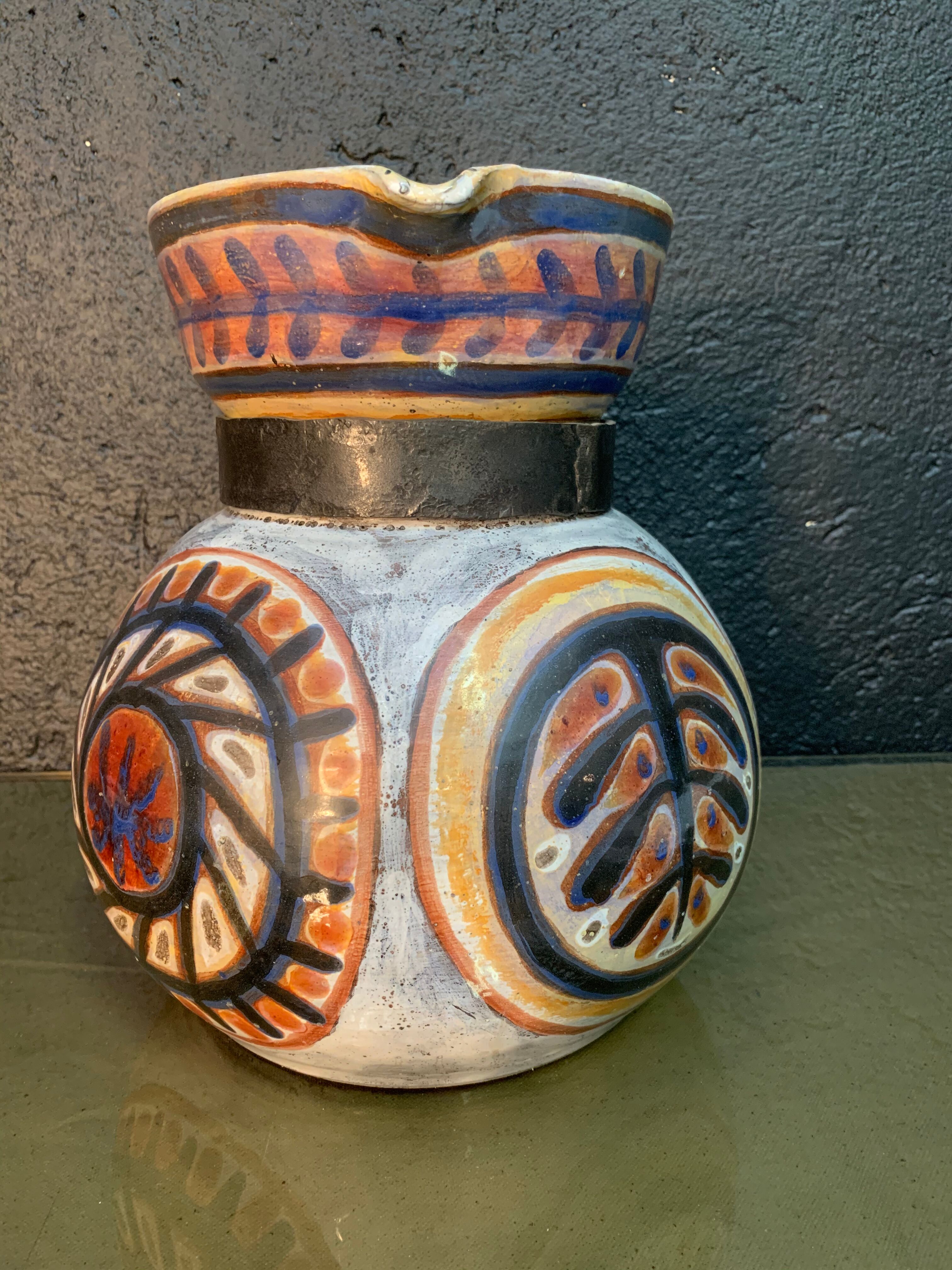 Pitcher in ceramic Jacques Poussine 1960s