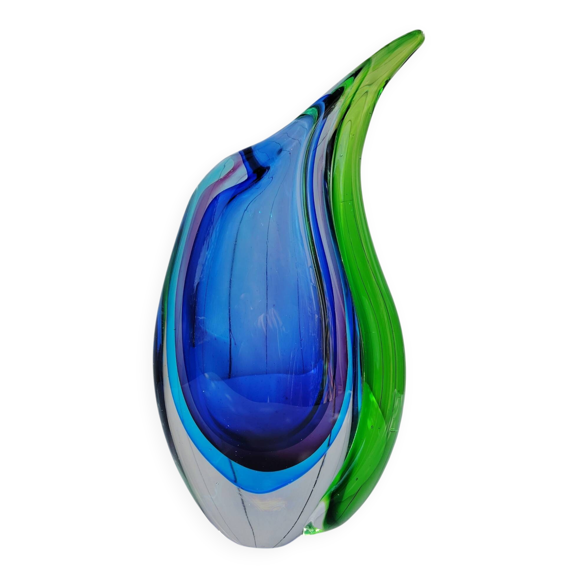 Vase Murano, Seguso, par Flavio Poli. Design Italie