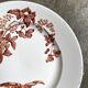 Plat rond longwy en terre de fer blanche et marron