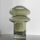Sculptural vase in olive green glass