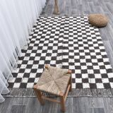 4x7 Checkered Handmade Wool Rug 137x214Cm SK 241436
