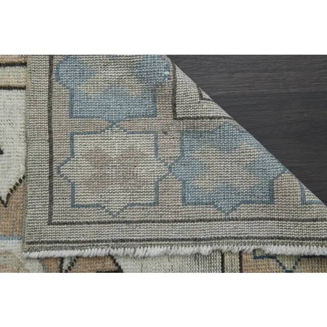 1970s Vintage Turkish Oushak Handmade  Beige Area Rug 113x192