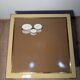 Metal and brass coffee table in ceramic by Nisco.