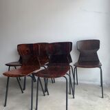 Set of 6 rosewood chairs Eromes