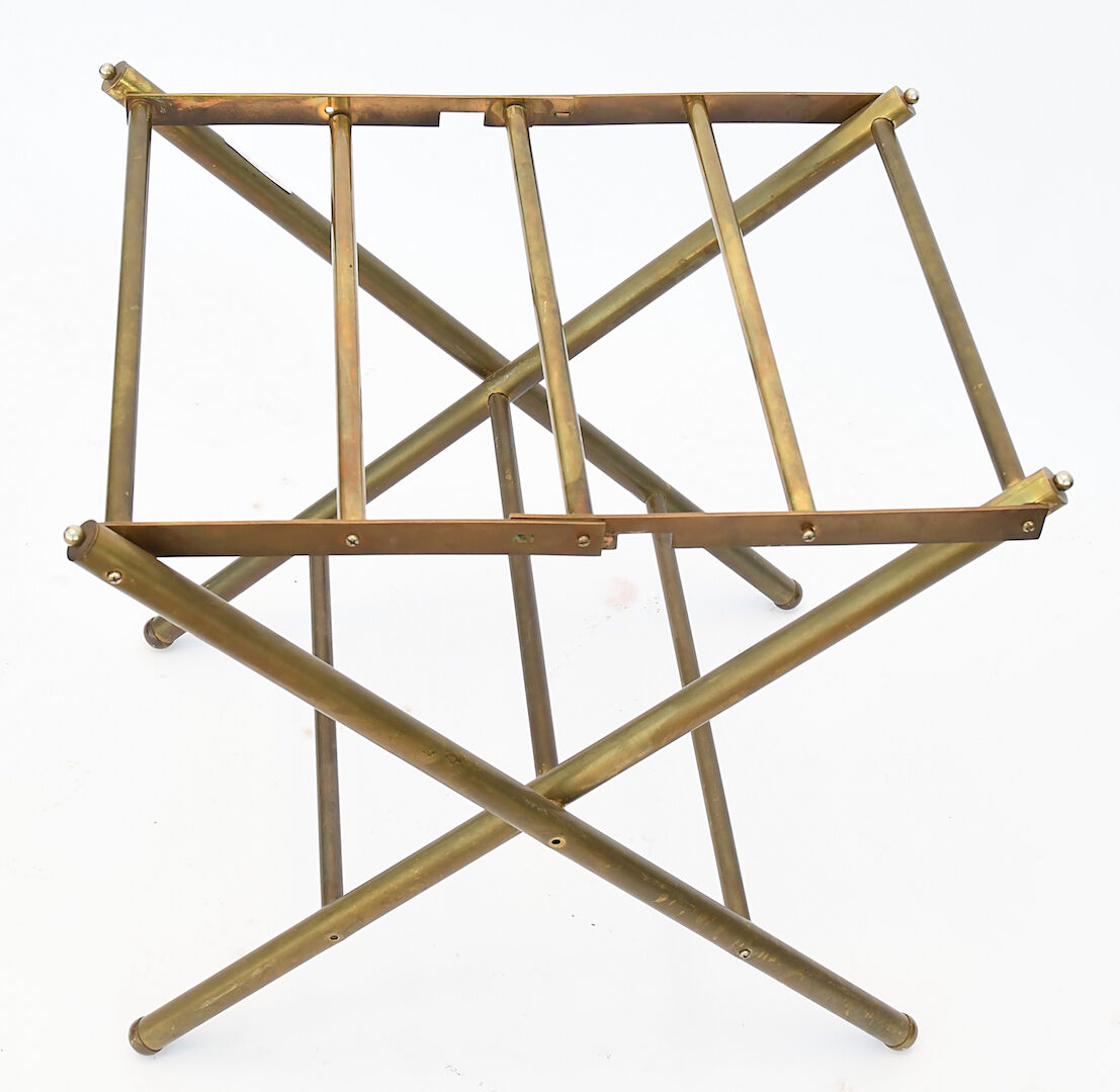 Brass luggage rack