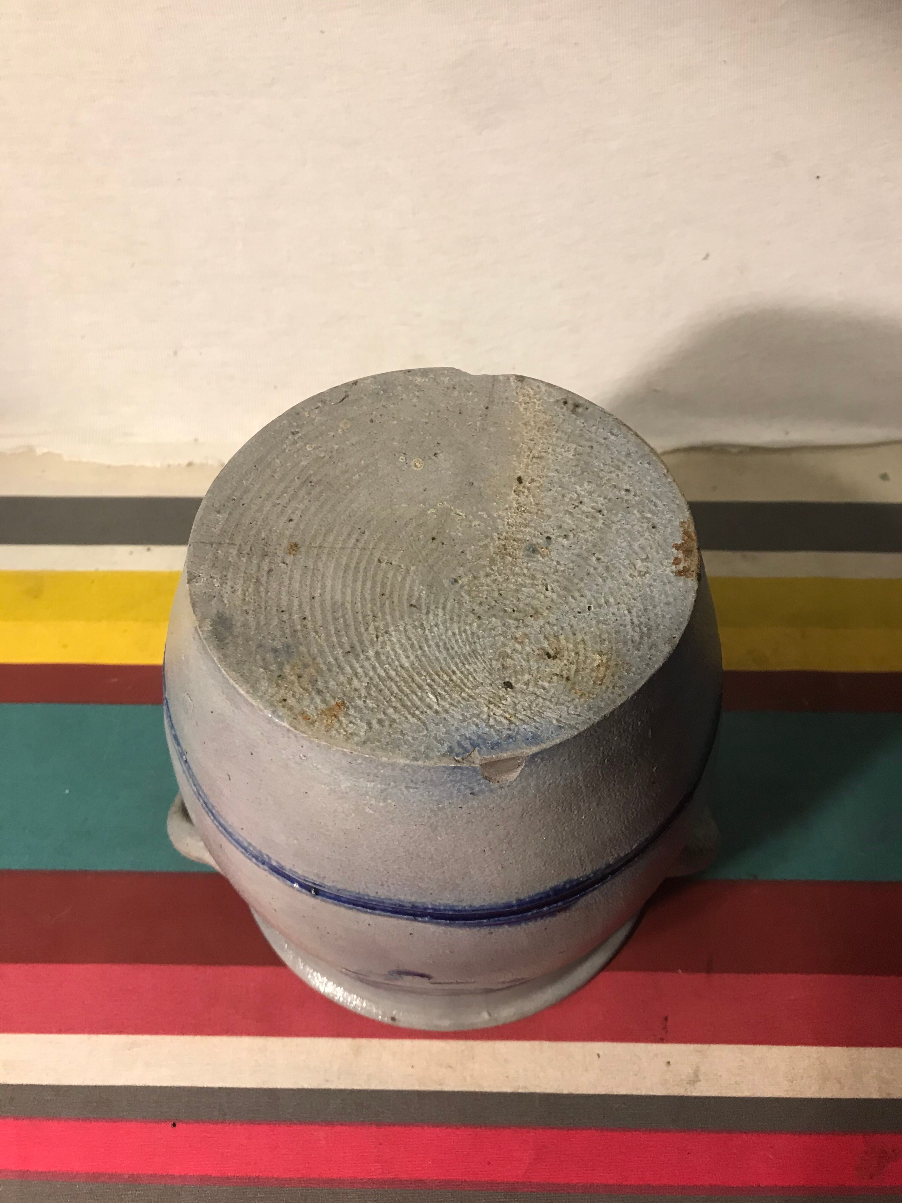 Lot 5 old blue sandstone 3 pots - carafe - vintage decoration tonneau