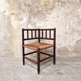 Turned wood corner chair