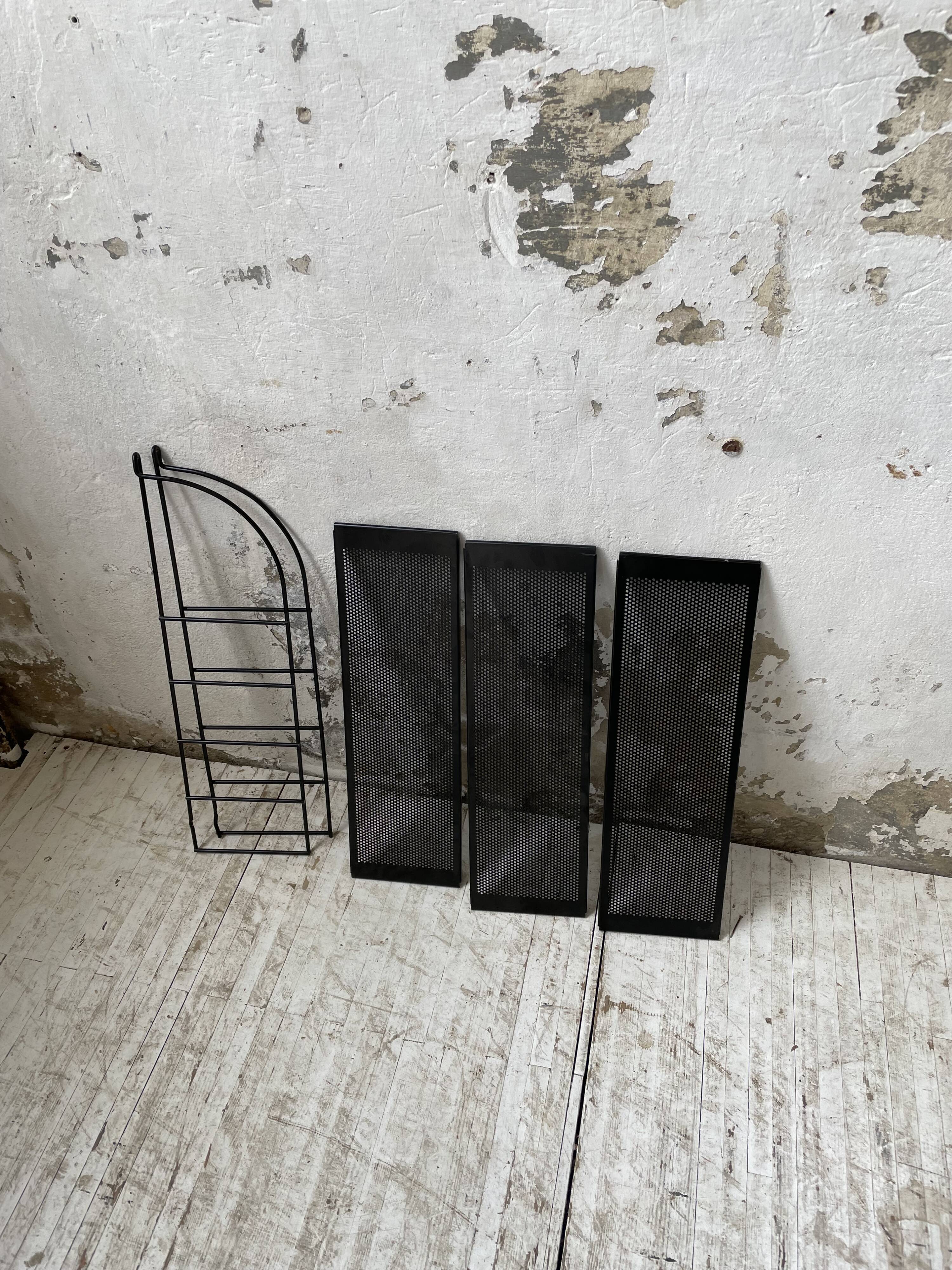 Black metal string shelf