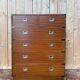 Commode marine Anglaise acajou et laiton — style Campaign 1960